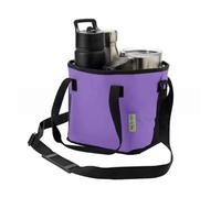 Bolsa Isotérmica Familiar con 4 Compartimentos para 4 Bebidas, Correa Ajustable, Reutilizable, 4 Portavasos para Botellas de Agua(Purple)