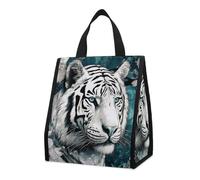 Bolsa térmica reutilizable para el almuerzo, 9 l, a prueba de fugas, con diseño de tigre en la jungla, con bolsillos interiores para mujeres y hombres, bolsas portátiles para refrigerios, bolsas tér