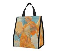 Bolsa térmica reutilizable para el almuerzo, de 9 l, a prueba de fugas, con diseño de ángel sosteniendo una espada y bolsillos interiores para mujeres y hombres, bolsas portátiles para refrigerios,