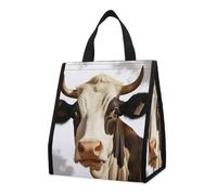 Bolsa térmica reutilizable para el almuerzo, de 9 l, a prueba de fugas, con diseño de animales de granja y vaca, con bolsillos interiores para mujeres y hombres, bolsas portátiles para refrigerios,