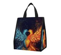 Bolsa térmica reutilizable para el almuerzo, de 9 l, a prueba de fugas, con diseño de fénix, con bolsillos interiores para mujeres y hombres, ideal para refrigerios, trabajo, picnics y camping.
