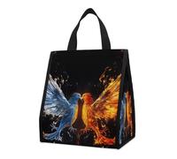 Bolsa térmica reutilizable para el almuerzo, de 9 l, a prueba de fugas, con diseño de pájaros, para el fuego y el agua, con bolsillos interiores para mujeres y hombres, bolsas portátiles para refrig