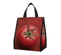 Bolsa térmica reutilizable para el almuerzo, de 9 l, a prueba de fugas, con diseño de tomates en la pared y bolsillos interiores para mujeres y hombres, bolsas portátiles para refrigerios, bolsas té