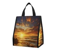 Bolsa térmica reutilizable para el almuerzo, de 9 l, a prueba de fugas, con un hermoso atardecer dorado y bolsillos interiores para mujeres y hombres, bolsas portátiles para refrigerios, bolsas térm
