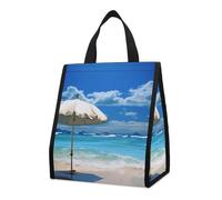 Bolsa térmica reutilizable para el almuerzo, de 9 l, a prueba de fugas, ideal para llevar en la playa o en el trabajo, con bolsillos interiores para mujeres y hombres. Ideal para llevar como paragua