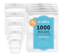 Bolsas con Cierre Hermético, Bolsas Zip de Plástico Transparentes Ideales para Congelar Alimentos, Guarda Documentos, Bolsas Reutilizables y de Conservación · m-office (120x180mm, 1000unds)