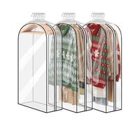 Bolsas De Transparente, Bolsas De Para El Almacenamiento, 3x Cubiertas De Trasparente Con Cremallera, Protector De Larga Impermeable, Almacenamiento De Ropa A Prueba De Polv