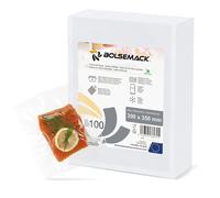 BOLSEMACK Sacchetti Sottovuoto Alimenti 100 Buste 30x35cm - Buste Sottovuoto Alimenti per Macchine Sottovuoto - Sacchetti per Sottovuoto per la Conservazione Degli Alimenti - Senza BPA