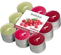 Bolsius 18 Tealights +/-4h, 3 Colori, Fragranza Mirtillo