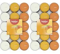 Bolsius - 30 Tealight Profumati - Mango - Durata di Combustione di 3.5 Ore - Diametro 38 mm - Estratti Naturali - Contiene Cera Vegana - Senza Olio di Palma (Confezione da 2)