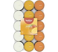 Bolsius - 30 Tealight Profumati - Mango - Durata di Combustione di 3.5 Ore - Diametro 38 mm - Estratti Naturali - Contiene Cera Vegana - Senza Olio di Palma