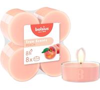 Bolsius 8 candele Maxi-Light Anit Tabacco 8 ore di combustione per candela, pesca