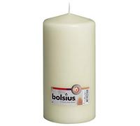 Bolsius, Candela a Colonna Color Avorio, Grande, 10,2 x 20,3 cm, 120 Ore di combustione, qualità Europea Premium, Fiamma Liscia e Senza Fumo, Candela Non profumata per Matrimoni, cene, Feste e