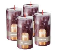 Bolsius - Candela a colonna - Marmo - Borgogna - 13 cm - 4 pezzi - Candele decorative - Con cera vegetale naturale - Senza olio di palma