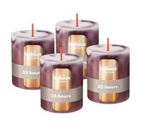 Bolsius - Candela a colonna - Marmo - Borgogna - 8 cm - 4 pezzi - Candele decorative - Con cera vegetale naturale - Senza olio di palma
