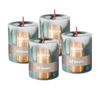 Bolsius - Candela a colonna - Marmo - Verde - 8 cm - 4 pezzi - Candele decorative - Con cera vegetale naturale - Senza olio di palma