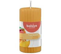 Bolsius True Scents Candela a Colonna Profumata - Fragranza Mango - Colore Arancio - Lunga Durata di 33 Ore - Estratti Naturali - Candela Decorativa - Cera - 12 x 5.8 cm