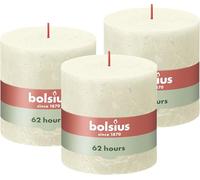 Bolsius - Candela a colonna rustica - confezione da 3 - lunga durata di 62 ore