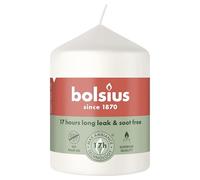 Bolsius - Candela a pilastro liscia - bianco - 8 x 6 cm - non profumata - cera vegetale naturale - senza olio di palma