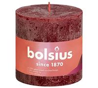 Bolsius Candela Monster Velvet Red Ø100 mm - Altezza 10 cm - Rosso scuro - 62 ore di combustione