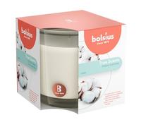 Bolsius Candela profumata - Fresh Cotton - Bianco - 9,5 x 9,5 cm - Lunghezza durata 43 ore - con estratti naturali - Ricerca naturale delle piante - Senza olio di palma