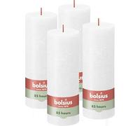 Bolsius - Candela rustica a pilastro - Bianco - 19 cm - Confezione 4