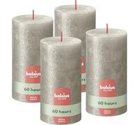 BOLSIUS - Candela rustica a pilastro luccicante - Champagne - 13 x 7 cm - Confezione da 4 -Non gocciolante - Candele non profumate - lunga durata di 60 ore