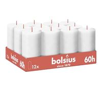Bolsius - Candela rustica - Bianco - 12 pezzi - 13 cm - Candele decorative - Contiene cera vegetale naturale - Senza olio di palma