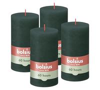 Bolsius - Candela rustica - verde - 13 cm - 4 pezzi - candele decorative - senza olio di palma - con cera vegetale naturale