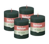 Bolsius Candela rustica verde - 8 cm - 4 pezzi - candele decorative - senza olio di palma - con cera vegetale naturale