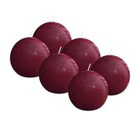 Bolsius - Candela sferica liscia - rossa - lucida - 7 cm - 6 pezzi - durata 16 ore - candele decorative - senza olio di palma - con cera vegetale naturale