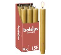 Bolsius - Candela XL rustica - 23 x 3 cm - Oat Beige - in cartone da 9 pezzi - Lunghezza durata 15 ore - Non profumata - Contiene cera vegetale naturale - Senza olio di palma