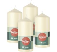 Bolsius Candele a colonna color avorio confezione da 4-12 x 6 cm lunga durata