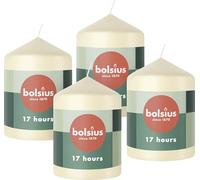 Bolsius Candele a colonna - color avorio - confezione da 4-8 x 6 cm - lunga durata di 17 ore - inodore - cera vegana naturale - senza olio di palma