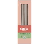 Bolsius - Candele a cono liscio - Talpa chiaro - Set da 4 in una scatola - 24,5 cm - Candele decorative - Durata di combustione di 7 ore - Senza profumo - Cera vegetale naturale - Senza olio di palma
