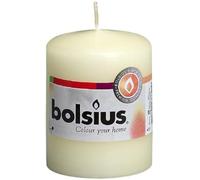 Bolsius Candele a pilastro lisce, avorio, set da 10 pezzi, candele decorative per la casa, lunghezza 17 ore, non profumate, cera vegetale naturale, 8 cm