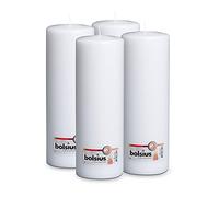 Bolsius Candele a pilastro lisce, cera vegetale, bianco, 30 cm