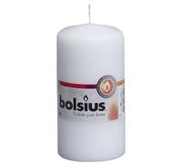 Bolsius Candele a pilastro lisce, colore bianco, set da 10 pezzi, candele decorative per la casa, lunghezza 33 ore, non profumate, cera naturale per piante, 12 x 6 cm