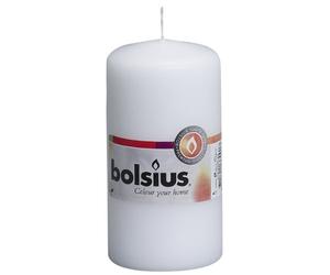 Bolsius Candele a pilastro lisce, colore bianco, set da 10 pezzi, candele decorative per la casa, lunghezza 33 ore, non profumate, cera naturale per piante, 12 x 6 cm