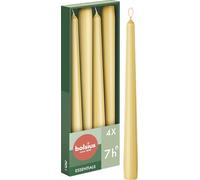 Bolsius Candele affusolate - Beige - Confezione da 4 - 24,5 cm - Candele decorative per la casa - Durata di 7 ore - Non profumate - Include cera naturale vegana - senza olio di palma