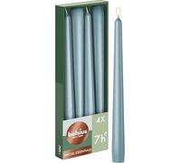 Bolsius Candele affusolate - Colore blu metallizzato - Confezione da 4-24,5 cm - Candele decorative per la casa - Durata di 7 ore - Inodore - Cera vegana naturale - Senza olio di palma