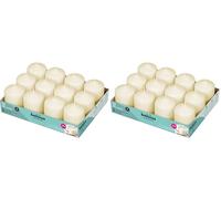 Bolsius Candele basiche per Decorazione, Cera, Avorio, dimensione cero singolo: h 7.8 cm Ø5.8cm, 12 unità (Confezione da 2)