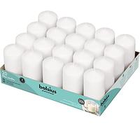 Bolsius Candele basiche per Decorazione, Cera, Bianco, Inodore Dimensione Cero Singolo: h 9.8 cm Ø4.8cm, 20 unità