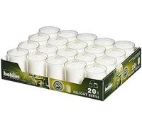 Bolsius Candele Bianche Re-light in Contenitore Trasparente - Set die 20 Pezzi - Cera Inodore - Durata fino a 24 Ore a Candela - Dimensione 65/50