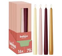 Bolsius Candele Coniche Lisce - Set da 16 - Lusso Tattile - Candele Decorative per la Casa - Lunga Durata - Inodori - Cera Naturale di Origine Vegetale - Senza Olio di Palma