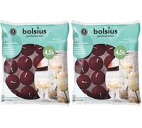 Bolsius Candele galleggianti, colore rosso bordeaux, 20 pezzi, diametro 45 mm, lunghezza durata 4,5 ore, cera raffinata, senza olio di palma, candele decorative per la casa (Confezione da 2)