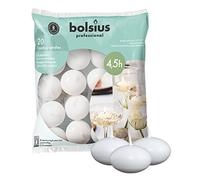 Bolsius Candele galleggianti Decorative, Cera, Bianco, 4.5cm w X 3cm h, 20 unità