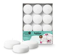Bolsius - Candele galleggianti Maxi - Bianco - 12 pezzi in una scatola - Ø 7,6 cm - Tempo di combustione 8 ore - Senza profumo - Cera paraffina - Candela galleggiante XL - Varie occasioni