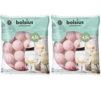 Bolsius Candele galleggianti, rosa, 20 pezzi, diametro 45 mm, lunghezza durata 4,5 ore, cera raffinata, senza olio di palma, candele decorative per la casa (Confezione da 2)