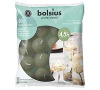Bolsius Candele galleggianti - Verde - 20 pezzi - Diametro 45 mm - Lunghezza durata 4,5 ore - Cera fine - Senza olio di palma - Candele decorative per la casa